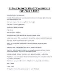 Human Body in Health & Disease: Chapters 8 and 9 - Skeletal and Muscular Systems