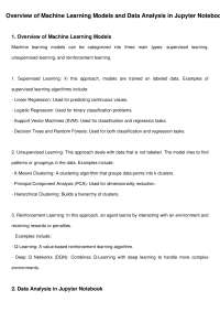 Comprehensive Overview of Machine Learning Models and Data Analysis in Jupyter Notebook