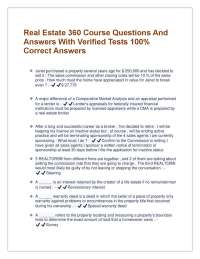 Real Estate 360 Course Questions and Answers: A Comprehensive Guide for Professionals
