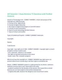 AIT Semester 1 Exam Revision: Technology Impacts Unit - 73 Questions
