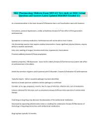 Pharmacology Midterm Exam Study Guide: NKU MSN 611
