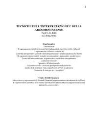 Appunti di Tecniche dell'interpretazione e della argomentazione, prof. Ratti, 2024/2025