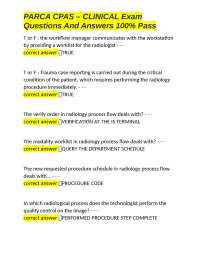 PARCA CPAS – CLINICAL Exam Questions And Answers 100% Pass