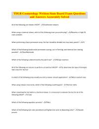 Cosmetology State Board Exam Questions and Answers