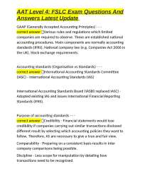AAT Level 4: FSLC Exam - GAAP, Standards, and Reporting