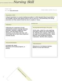 Blood Administration: A Nursing Skill Guide