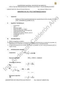 Laboratorio de Circuitos Eléctricos II: Circuitos R-C, R-L y R-L-C en Paralelo en AC
