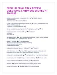 EXSC 191 Final Exam Review: Questions & Answers