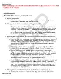 D080 Managing in a Global Business Environment Study Guide: Unit 2 Globalization