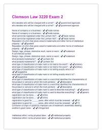 Clemson Law 3220 Exam 2: Intellectual Property and Torts