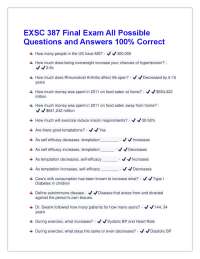 EXSC 387 Final Exam All Possible Questions and Answers 100% Correct