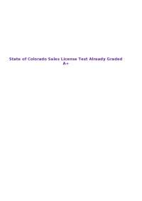 Colorado Motor Vehicle Dealer Licensing Exam: Practice Questions and Answers