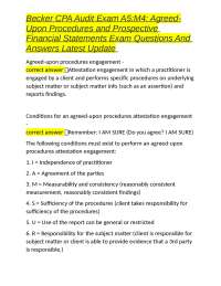 CPA Audit Exam A5:M4: Agreed-Upon Procedures & Prospective Statements
