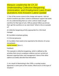 Collective Bargaining, Unionization, and Employment Laws: Exam Questions & Answers