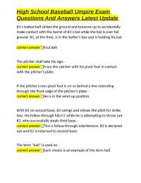 High School Baseball Umpire Exam: Questions and Answers