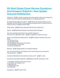 NV Real Estate Exam Review Questions and Answers