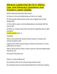 Ethics, Law, and Advocacy: Multiple Choice Questions and Answers