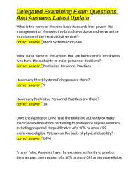 Delegated Examining Exam Questions And Answers Latest Update