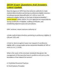 DEOH Exam Questions And Answers Latest Update