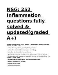 Inflammation: Questions and Answers for Nursing Students