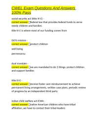 CWEL Exam Questions and Answers: A Guide to Child Welfare Laws and Practices