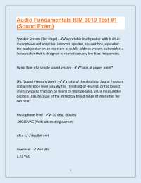 Audio Fundamentals: RIM 3010 Test #1 (Sound Exam)