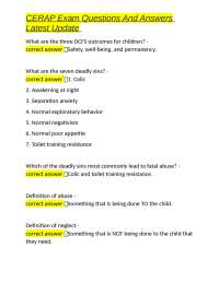 CERAP Exam Questions and Answers: Child Safety and Risk Assessment