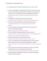 Pharmacology Exam 2: Questions and Answers