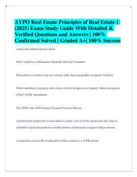 AYPO Real Estate Principles of Real Estate 1 Exam Study Guide