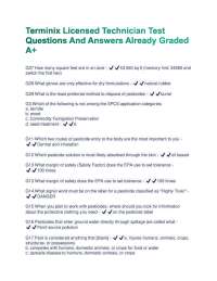 Terminix Licensed Technician Test: Questions and Answers