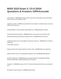 Linear & Logarithmic Functions, Regression, and Power Functions: Exam 2