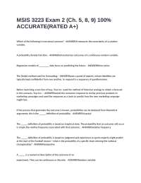 MSIS 3223 Exam 2: Probability, Statistics, and Regression Analysis