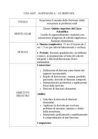 UDA A027 – MATEMATICA – LE DERIVATE