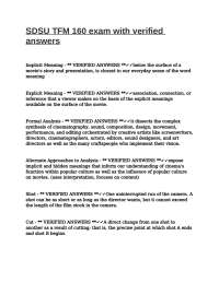 Film Terminology and Analysis: Key Concepts and Definitions