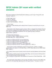 SFDC Admin 201 exam with verified answers