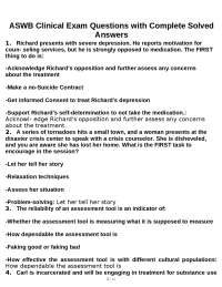 ASWB Clinical Exam Questions with Complete Solved Answers