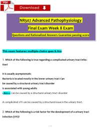 NR 507 Final Exam (2025 / 2026) Advanced Pathophysiology Questions & Verified Answers