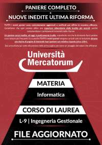 Informatica | PANIERE COMPLETO + NUOVE INEDITE ULTIMA RIFORMA | Mercatorum | L-9/L9 | 2025