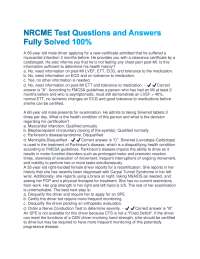 NRCME Test Questions and Answers Fully Solved 100%