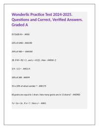 Wonderlic Practice Test 2024-2025. Questions and Correct, Verified Answers. Graded A