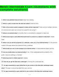 Mendix Intermediate Exam: Questions and Solutions