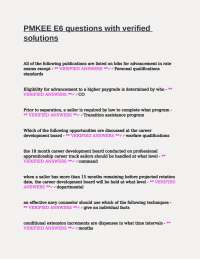 PMKEE E6 Exam Questions and Answers