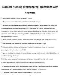 Surgical Nursing (Vettechprep) Questions with Answers