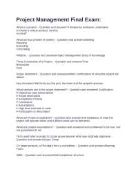 Project Management Final Exam Questions with Correct Answers