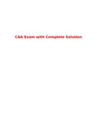 CAA Exam with Complete Solutions: A Guide to Athletic Administration