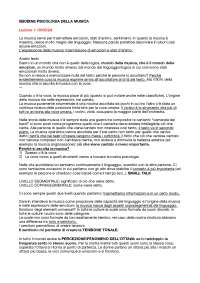 Appunti Psicologia della musica