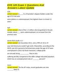 EHS 120 Exam 1 Questions and Answers: A Comprehensive Guide