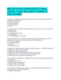 Molecular Diagnostics: Multiple Choice Questions and Answers