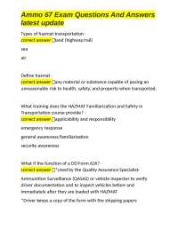 Ammo 67 Exam Questions and Answers: A Comprehensive Guide to Hazmat Transportation
