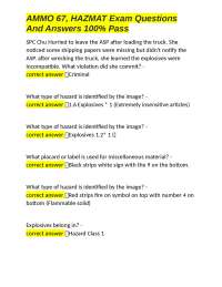 AMMO 67, HAZMAT Exam Questions And Answers 100% Pass
